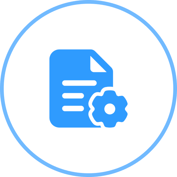 Document icon with a gear symbol.